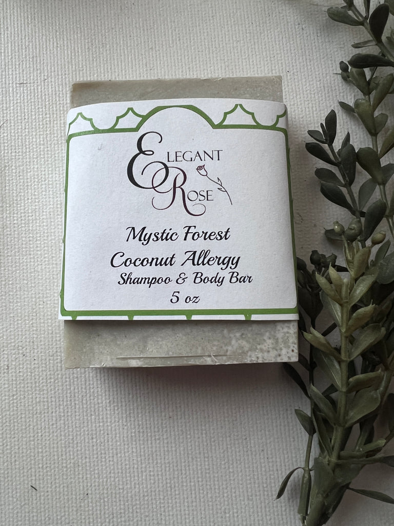 Mystic Forest Coconut Free Shampoo & Body Bar | Sensitive Skin Solid Shampoo | Allergy Friendly | Plastic Free