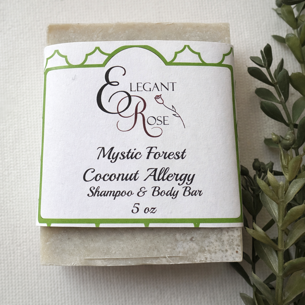 Mystic Forest Coconut Free Shampoo & Body Bar | Sensitive Skin Solid Shampoo | Allergy Friendly | Plastic Free
