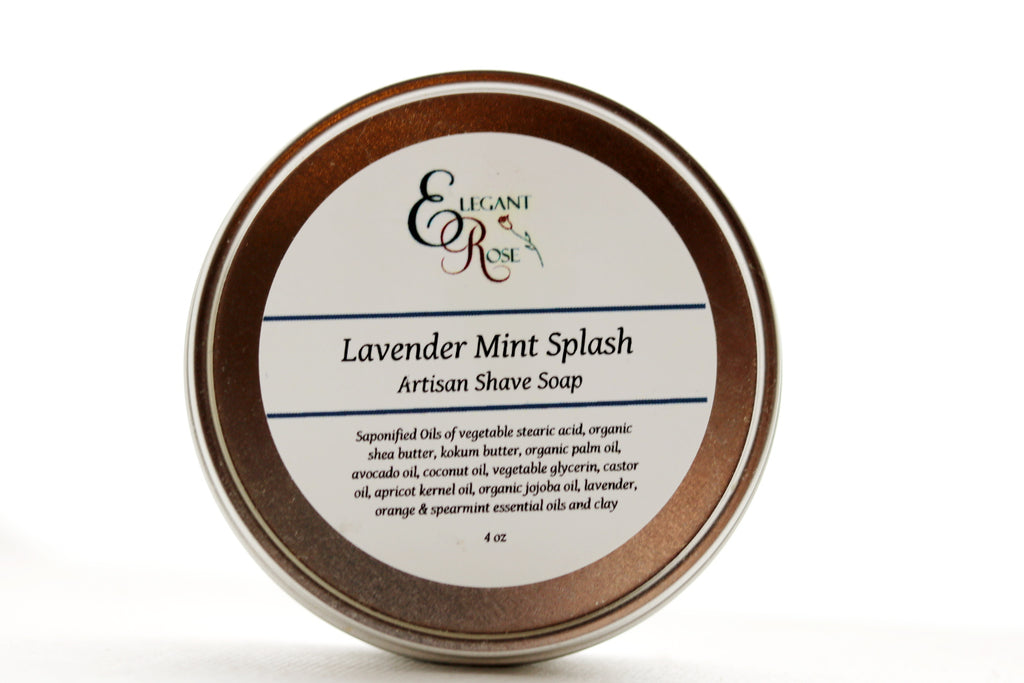 Lavender Mint Splash Artisan Shave Soap, Natural Shaving Soap, Vegan Natural Shaving Soap